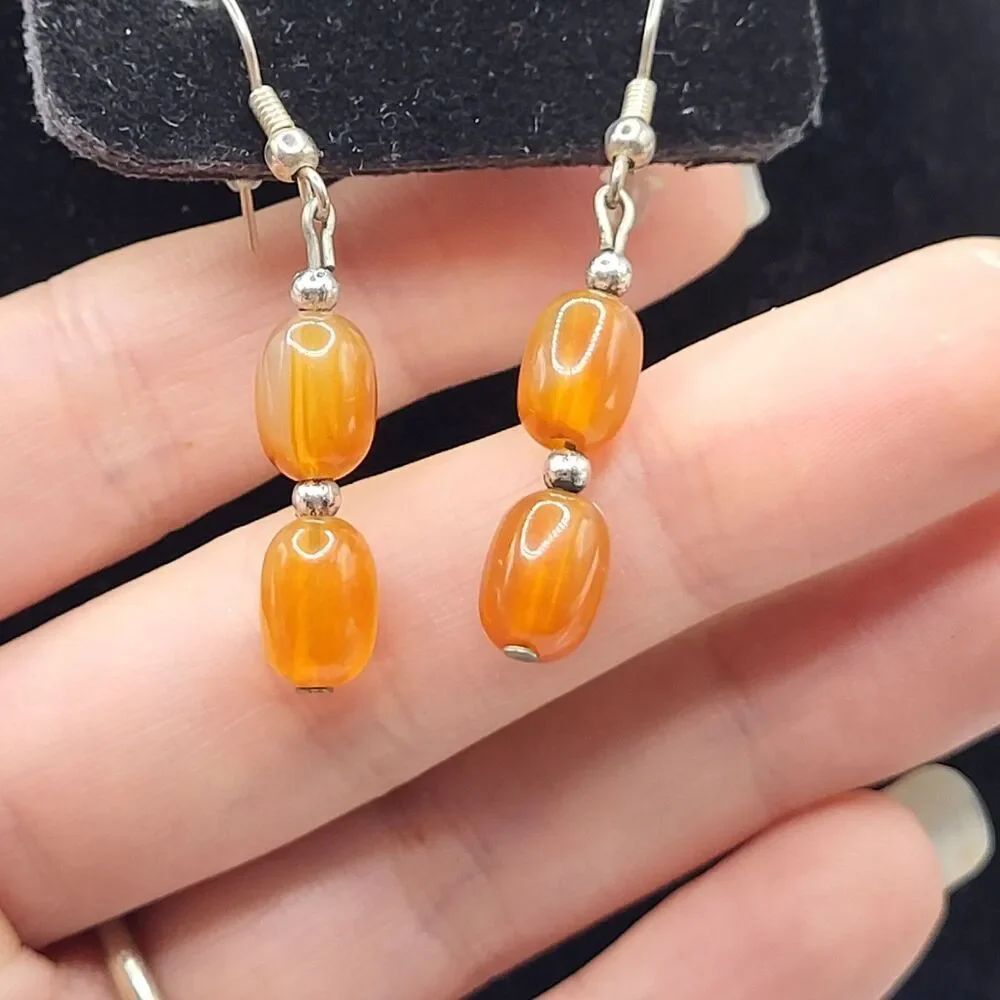 Dainty Acrylic "Amber" Drop Earrings 2in